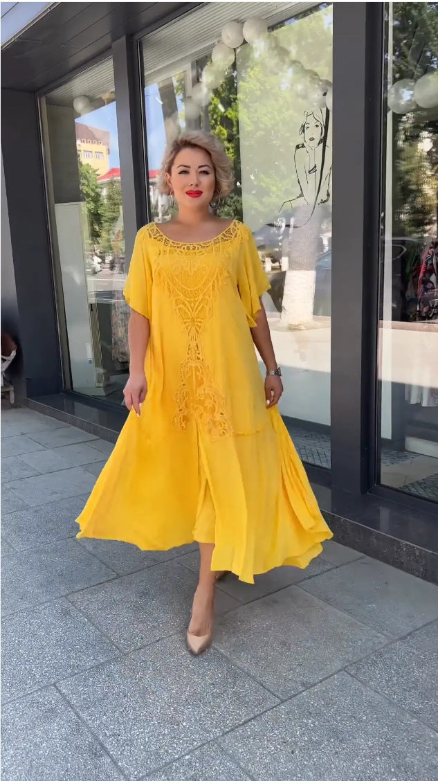 Plus Size Flared Dress Model