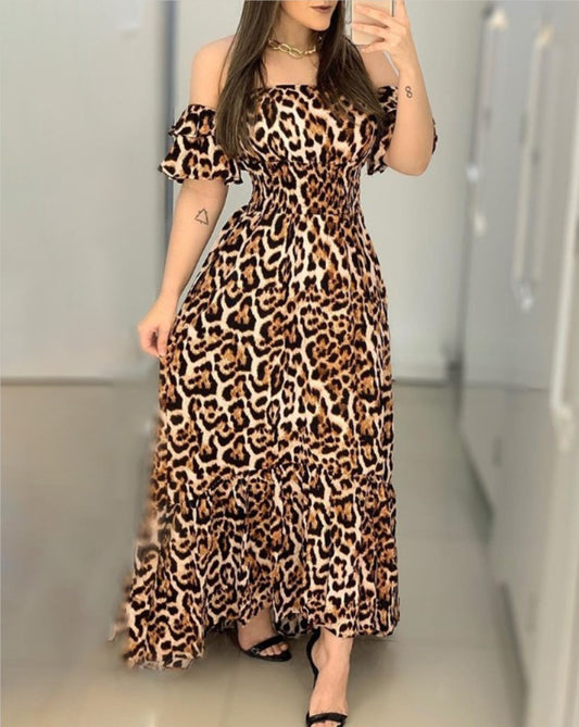 Off-Shoulder Floral Print Dress for Women