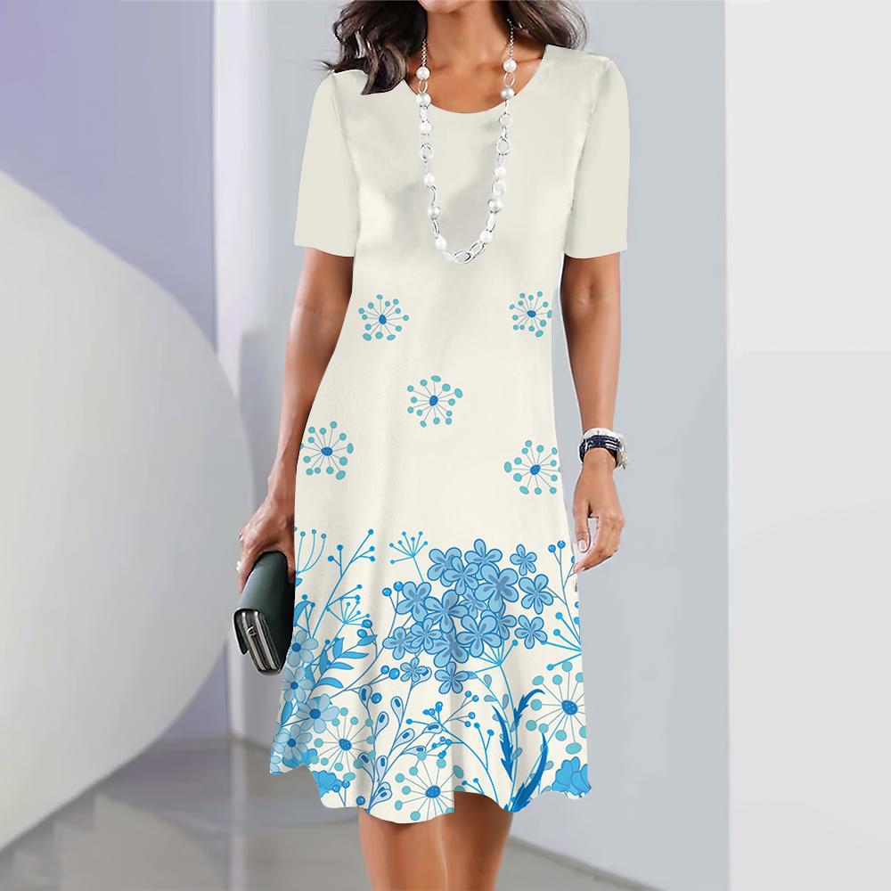 Women's Plus Size Floral 3D Printed Dress