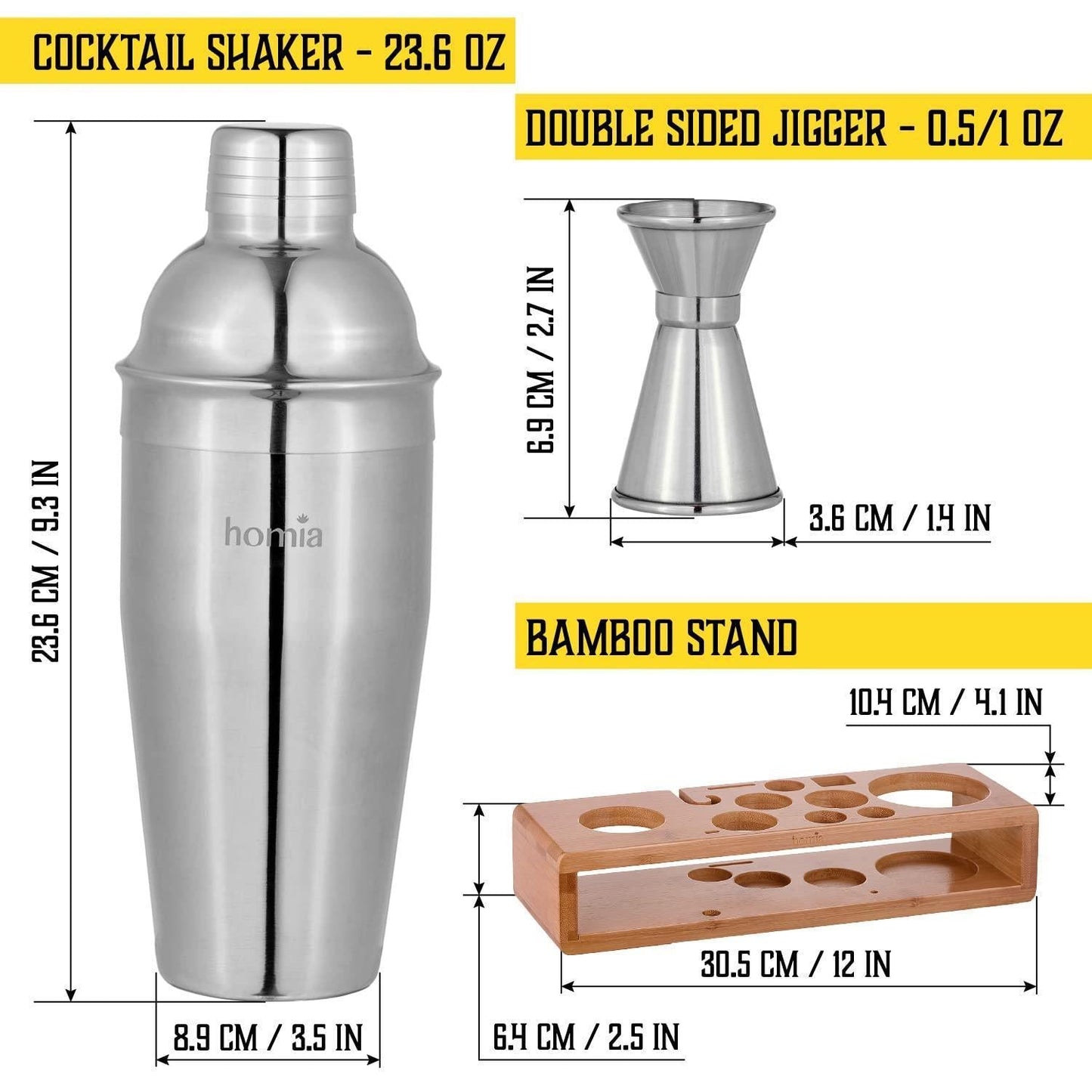 Piece Bartender Kit with Whiskey Smoker – Premium Bar Set with Bamboo Stand