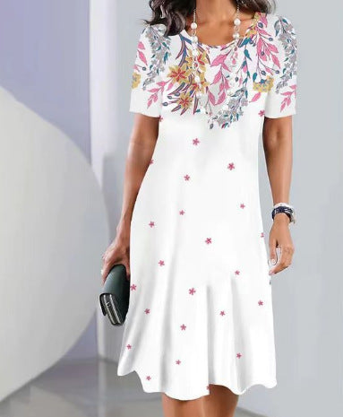 Women's Plus Size Floral 3D Printed Dress