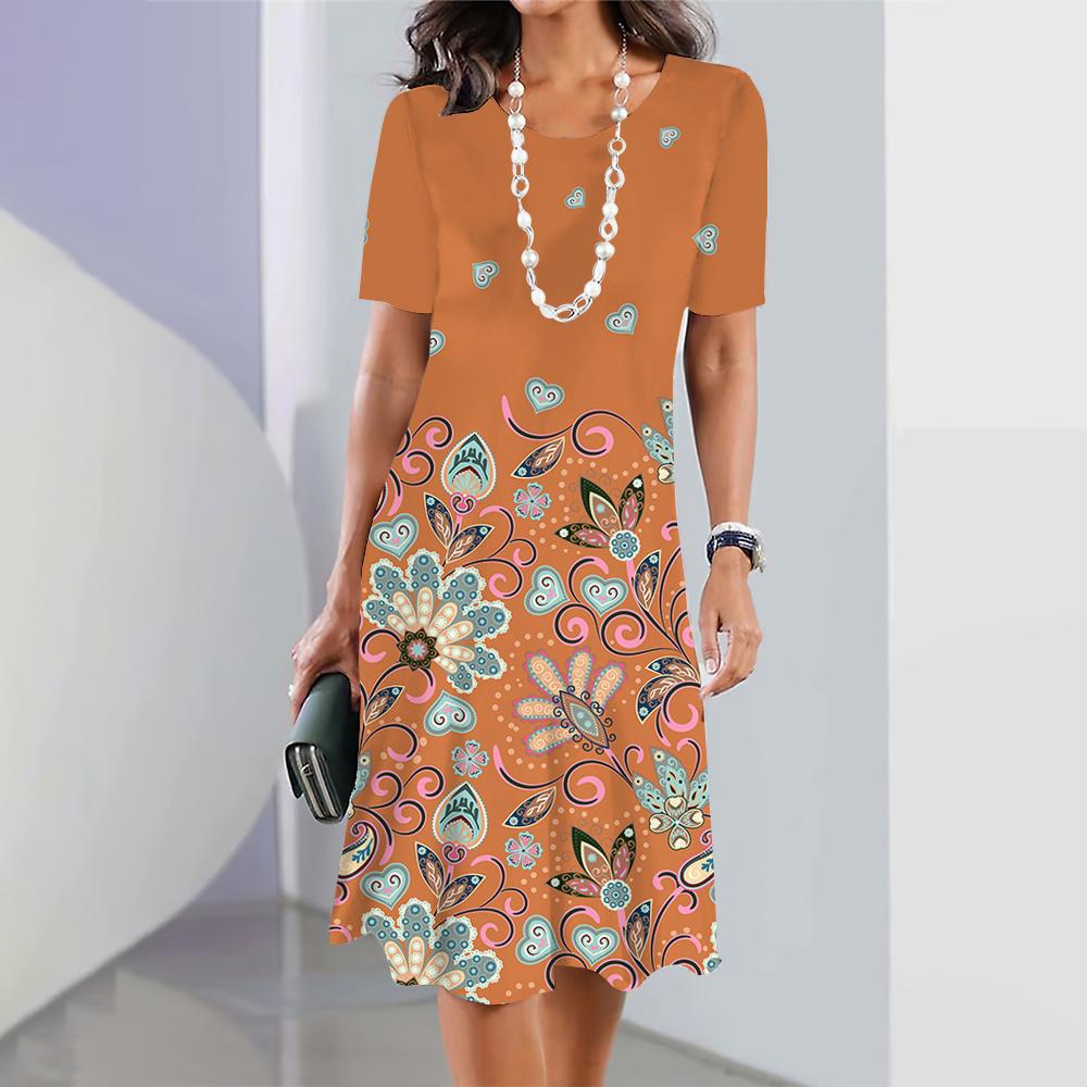 Women's Plus Size Floral 3D Printed Dress
