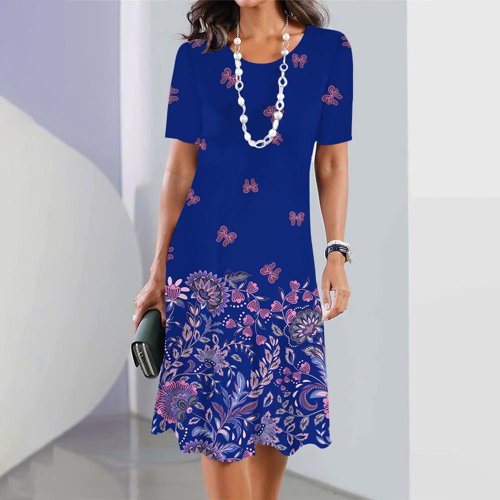 Women's Plus Size Floral 3D Printed Dress
