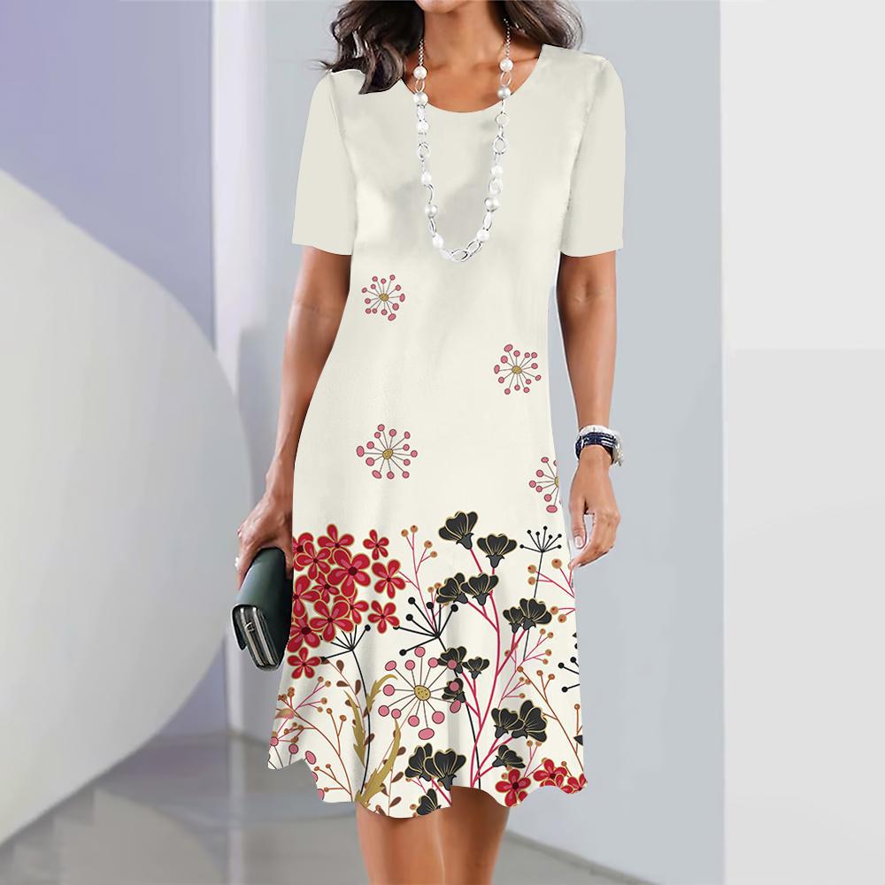 Women's Plus Size Floral 3D Printed Dress
