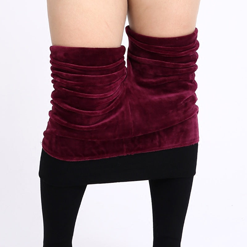 Plus Size Thickened Fleece-Lined Tights for Winter