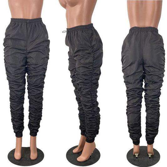 Plus Size High Waist Ruched Cargo Pants for Women