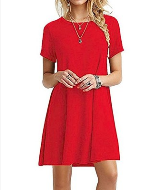 Plus Size Loose Fit Solid Color Dress