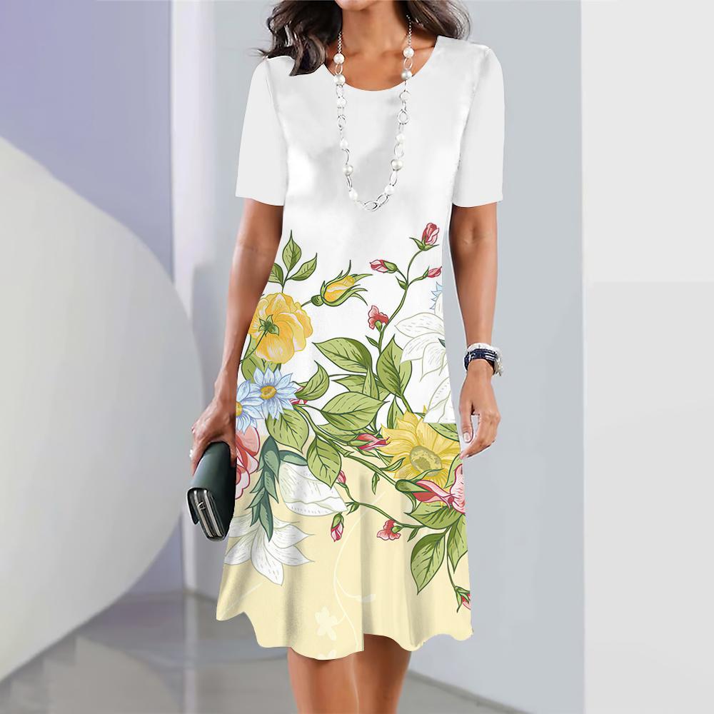 Women's Plus Size Floral 3D Printed Dress