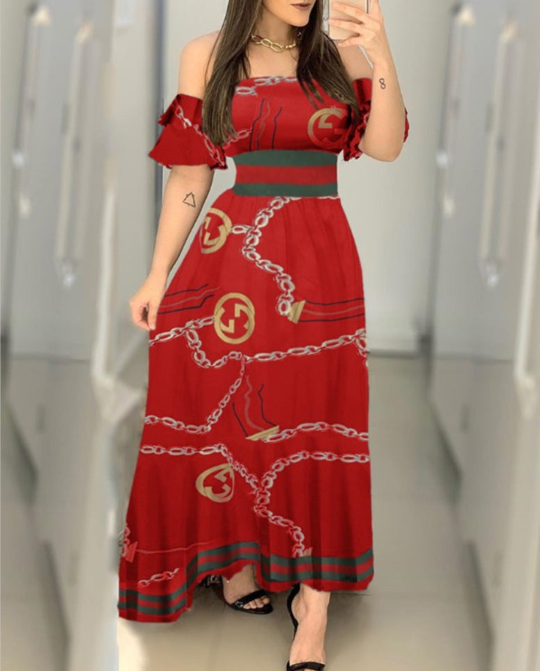 Off-Shoulder Floral Print Dress for Women