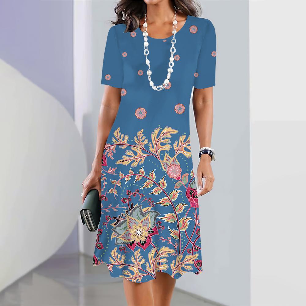 Women's Plus Size Floral 3D Printed Dress