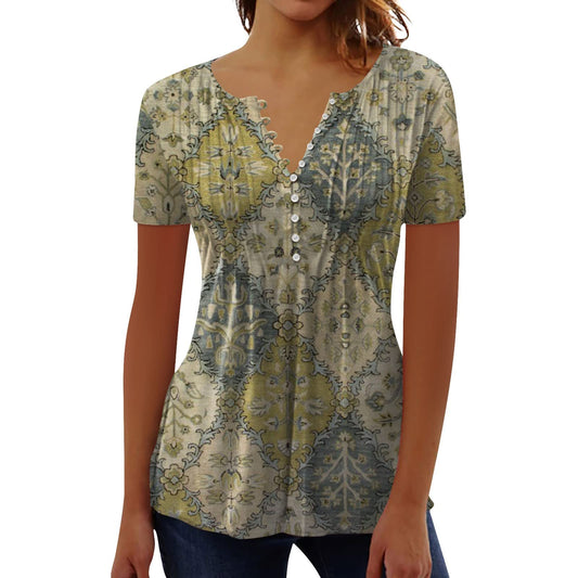 Generic Womens Tops Dressy Casual Womens Plus Blouses 3/4 Length Sleeve Womens Tops Dressy Tops for Women Plus Size Blouses for Women Dressy Womens 3/4 Sleeve Tops Womens Summer Tops 2024