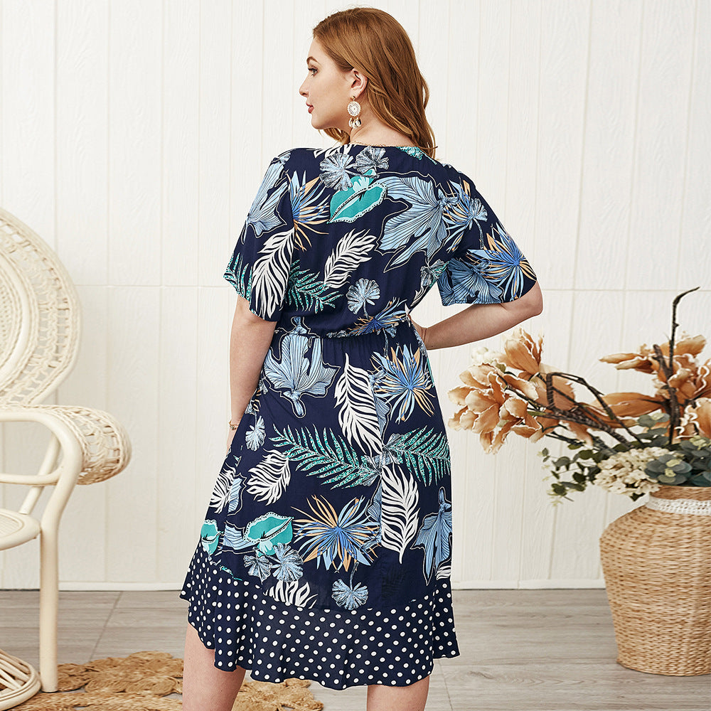 New Summer Dress with Floral Patchwork (Plus Size)