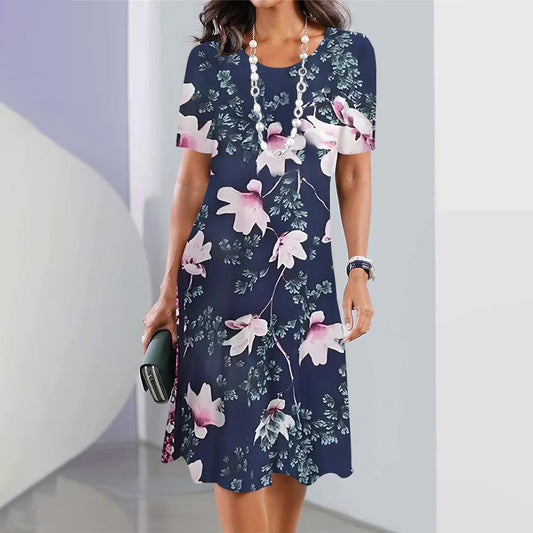 Women's Plus Size Floral 3D Printed Dress