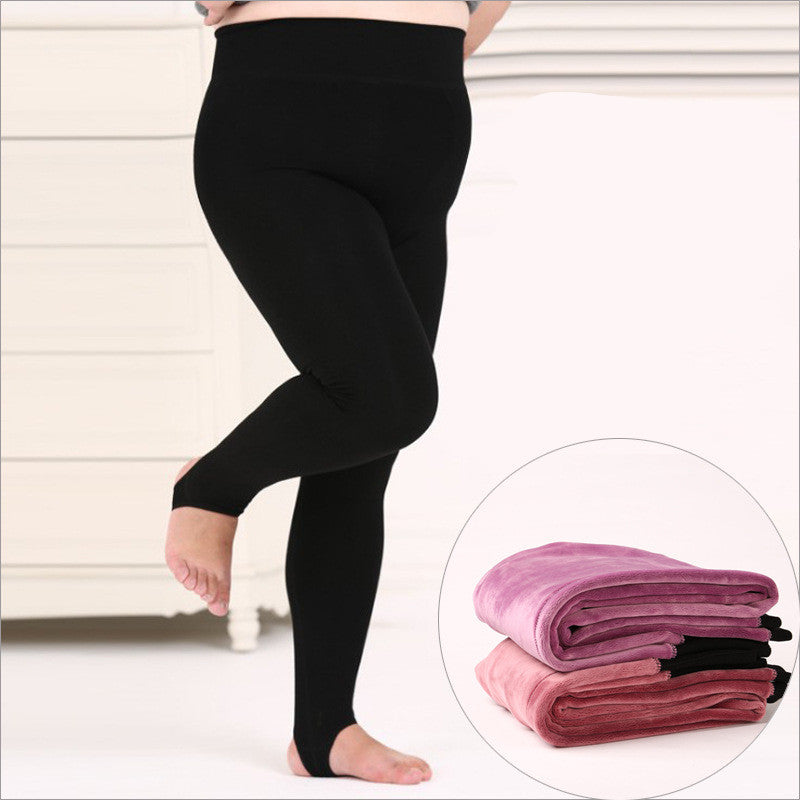 Plus Size Thickened Fleece-Lined Tights for Winter