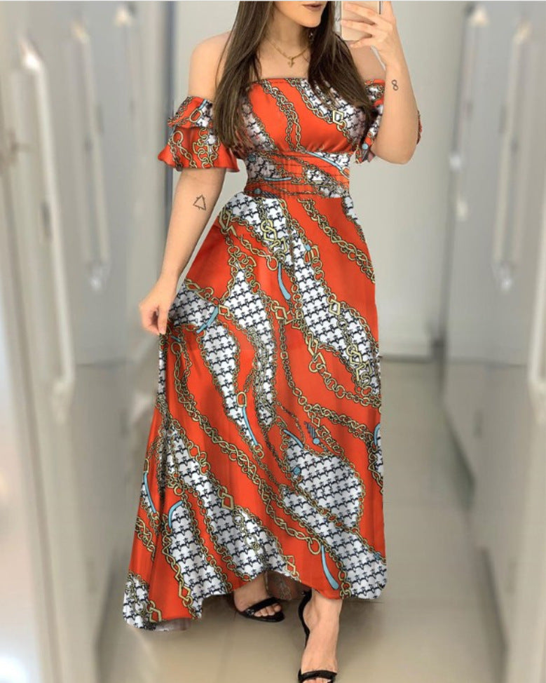 Off-Shoulder Floral Print Dress for Women