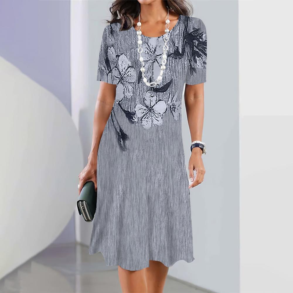 Women's Plus Size Floral 3D Printed Dress