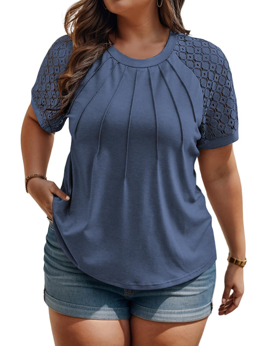 Summer Plus Size Tops for Women Going Out Casual Shirts Loose Fit Reglan Tunics 5XL