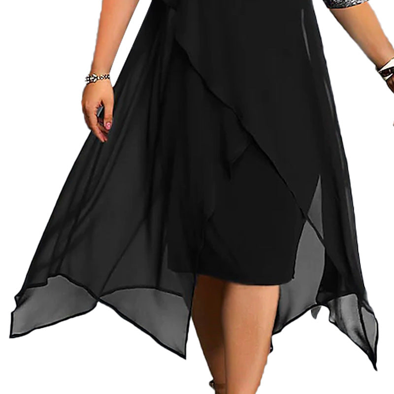 Plus-Size Off-Shoulder Sequin Summer Dress for Women