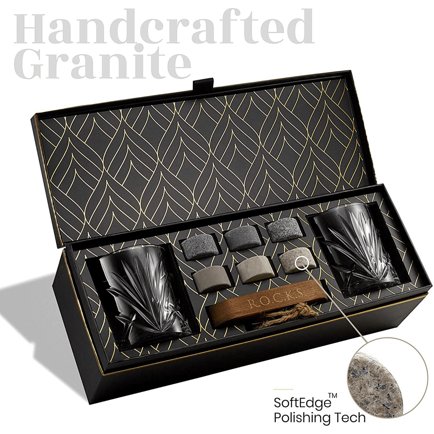 The Connoisseur Set | Premium Whiskey Stones & Glass Gift Box
