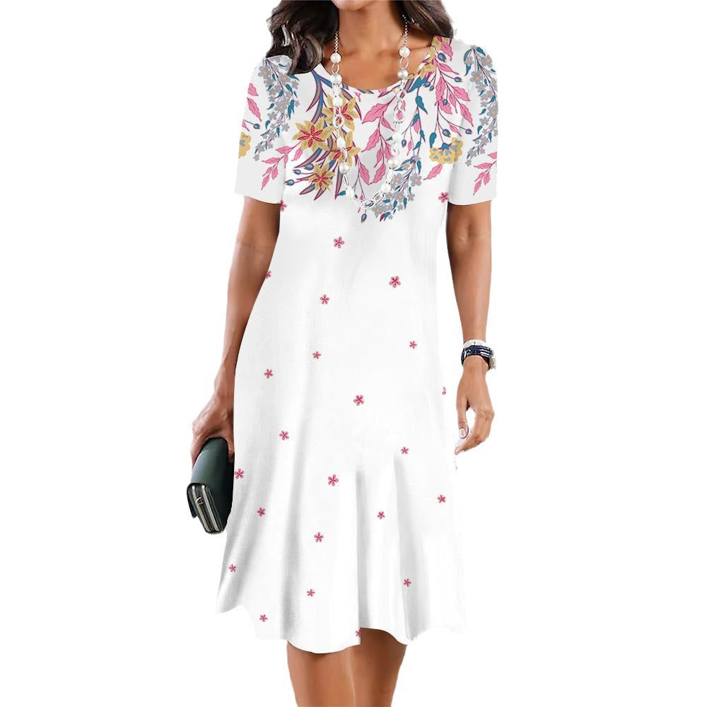 Women's Plus Size Floral 3D Printed Dress