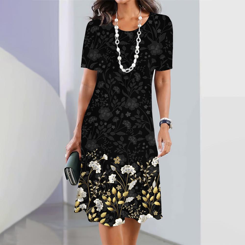 Women's Plus Size Floral 3D Printed Dress