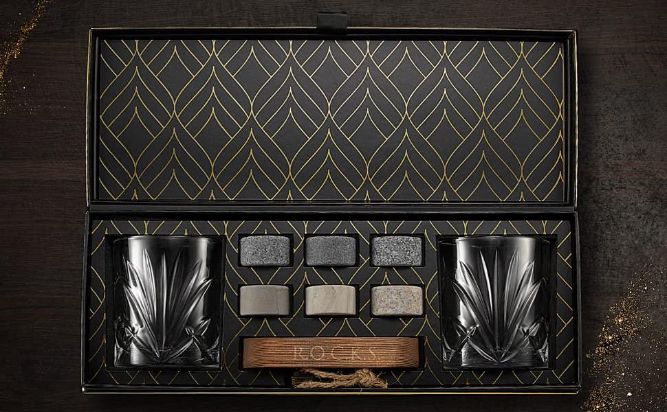The Connoisseur Set | Premium Whiskey Stones & Glass Gift Box