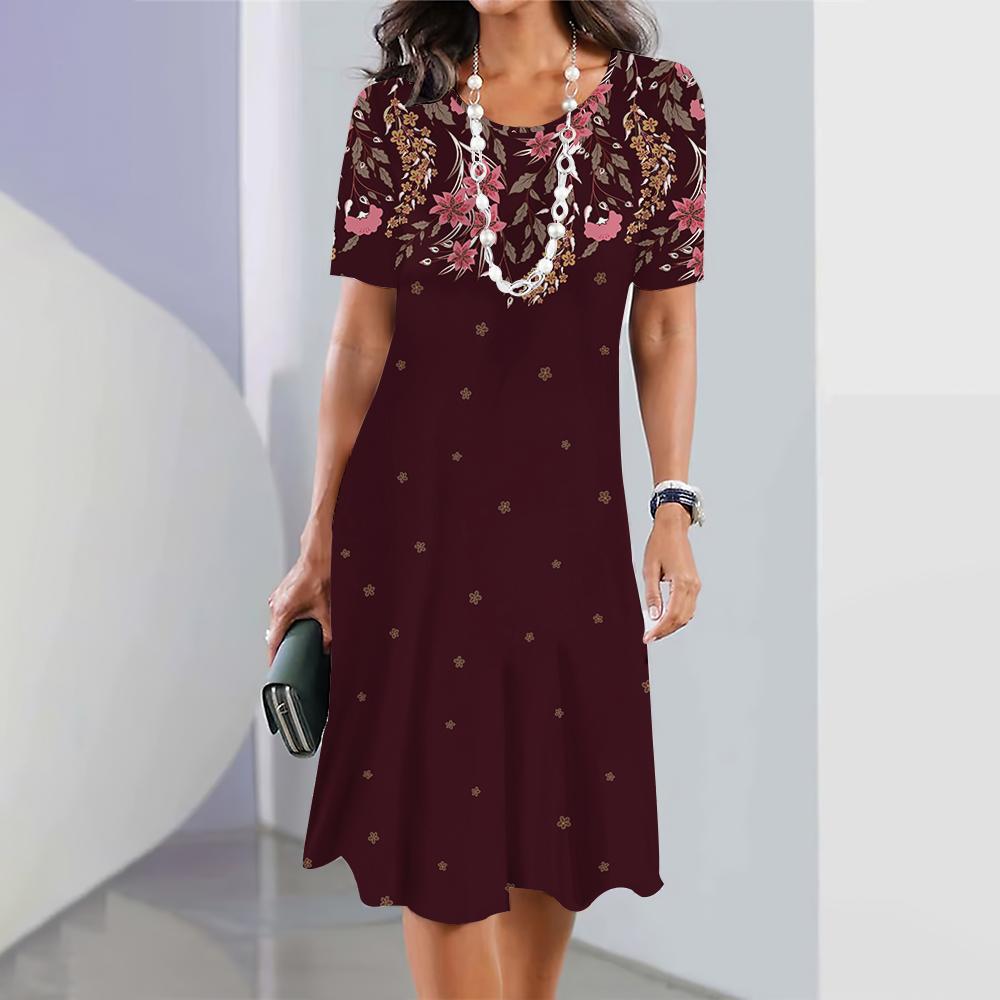 Women's Plus Size Floral 3D Printed Dress