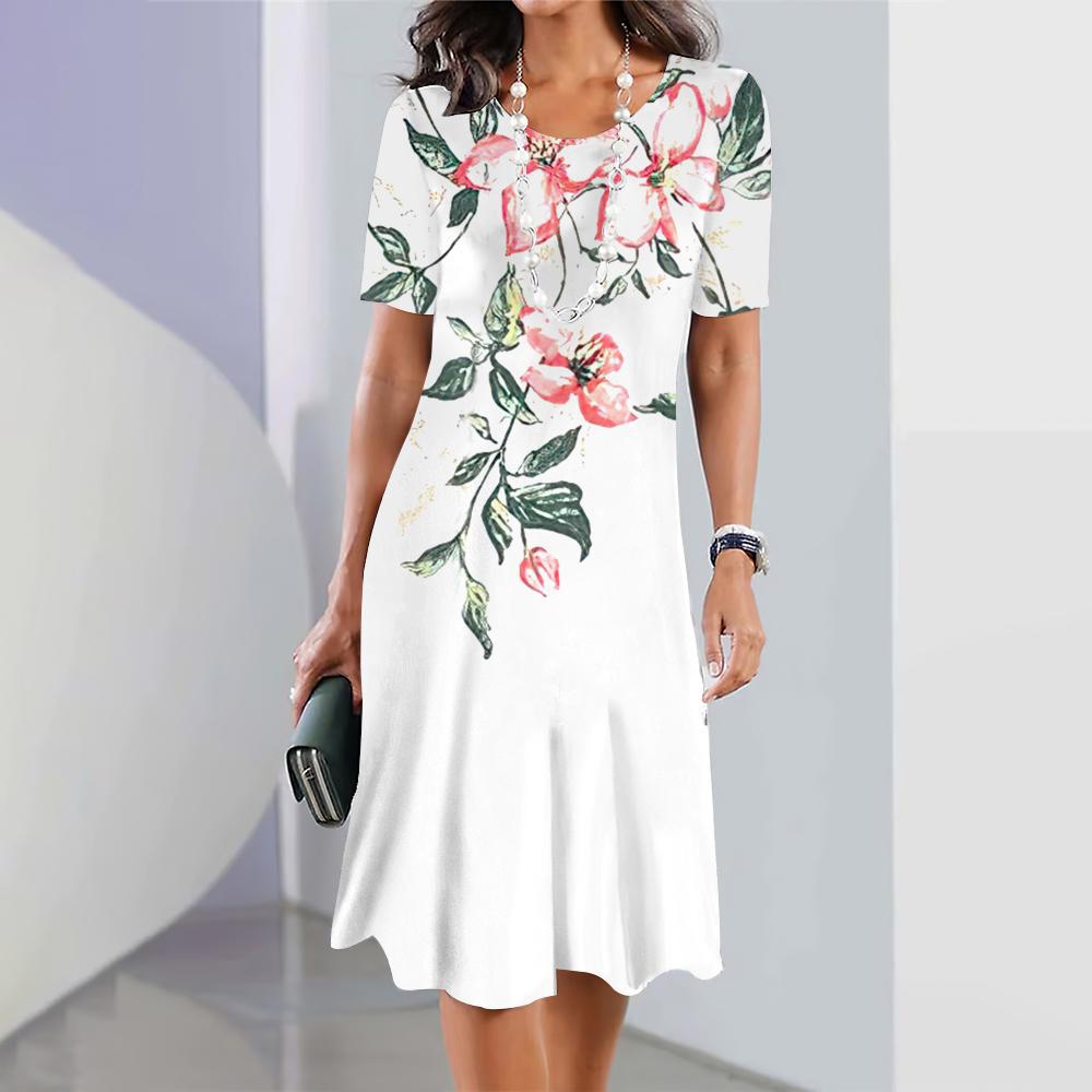 Women's Plus Size Floral 3D Printed Dress