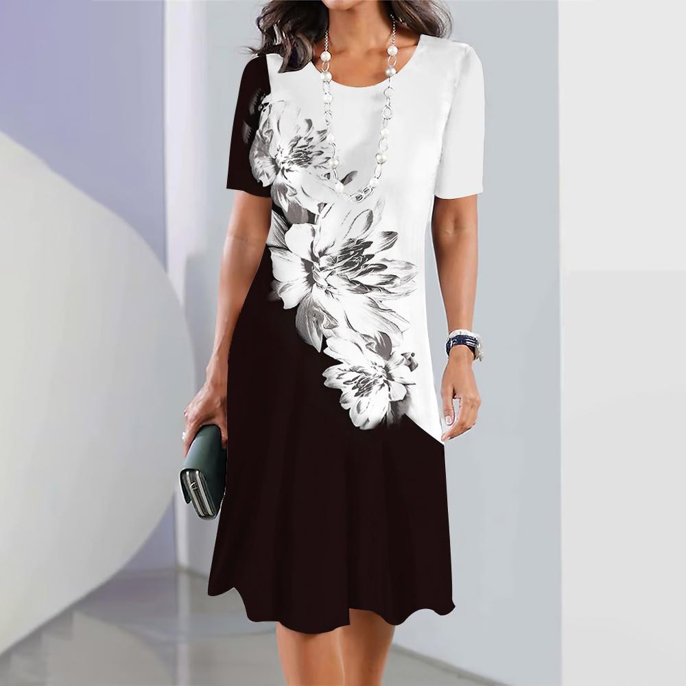 Women's Plus Size Floral 3D Printed Dress