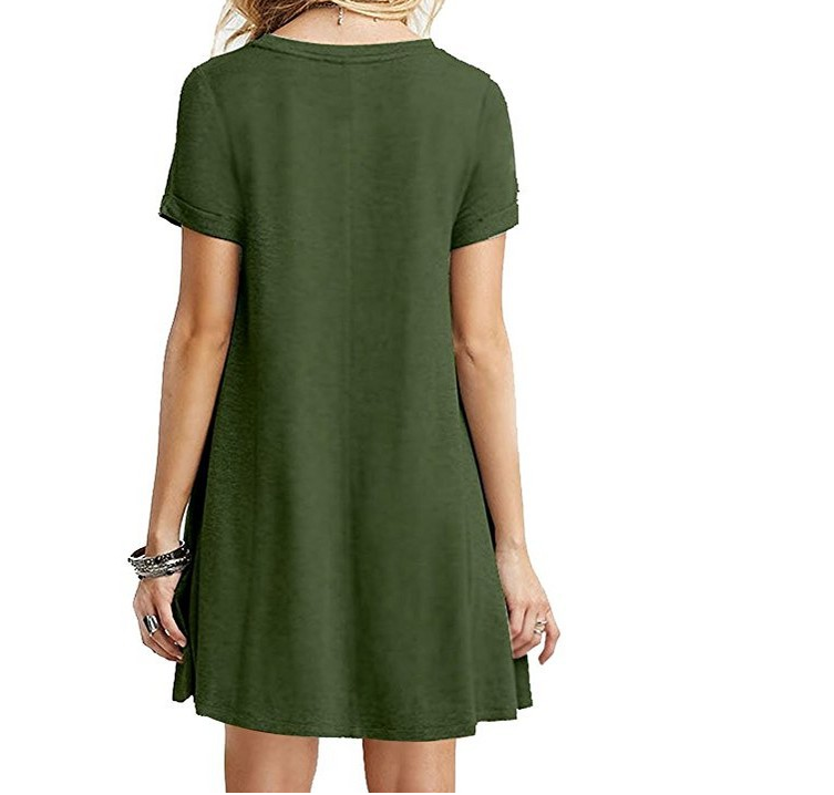 Plus Size Loose Fit Solid Color Dress
