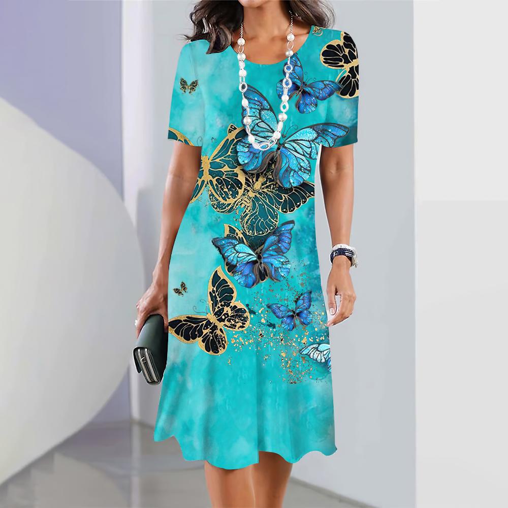 Women's Plus Size Floral 3D Printed Dress