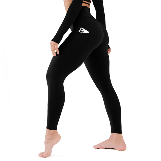 CHARMKING High Waisted Leggings for Women No Front Seam Soft Tummy Control Pants Non See Through Workout Yoga Pants for Running Plus Size (Black XX-Large 2 Pockets)