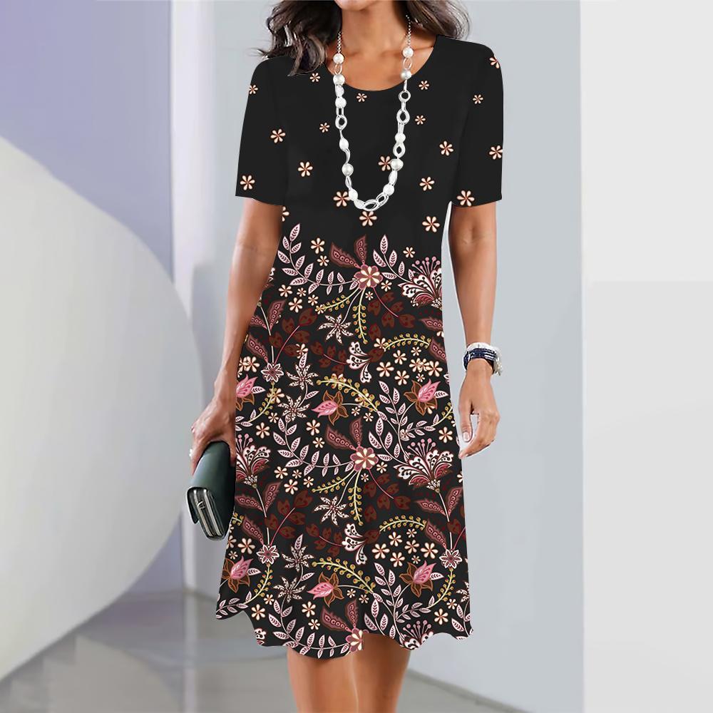 Women's Plus Size Floral 3D Printed Dress