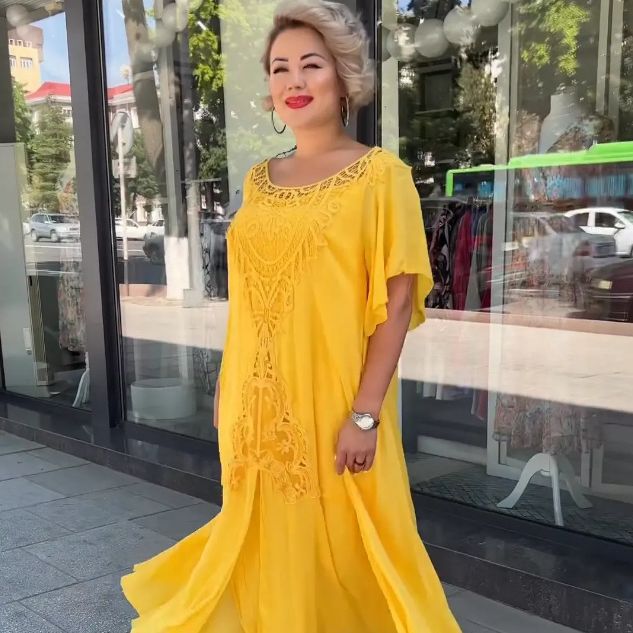 Plus Size Flared Dress Model