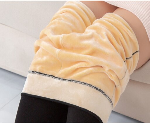 Plus Size Thickened Fleece One-Piece Leggings for Women